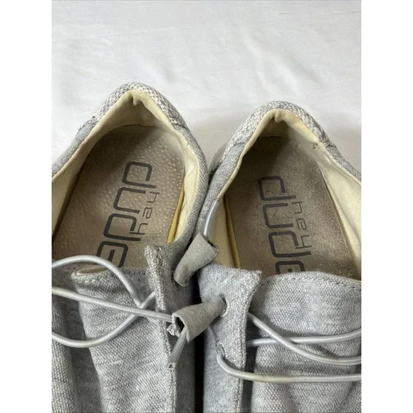 Hey Dude Shoes Womens 8 Wendy Stretch Knit Casual Moc Sneakers Glacier Gray Gym - Picture 11 of 16